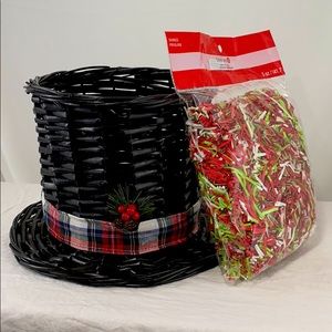 Black Top Hat Basket with Shred